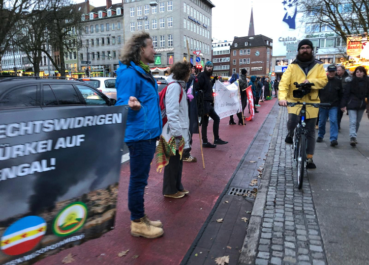 Human Chain For Rojava Protest in Bremen